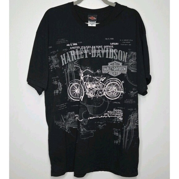 Harley‑Davidson Patent Office All‑Over Tee Men’s XL Morgantown WV Graphic - Picture 1 of 5